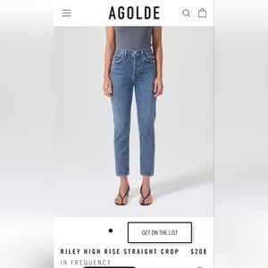 Agolde Riley High Rise Straight Crop Jeans
